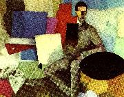 roger de la fresnaye sittande man oil on canvas